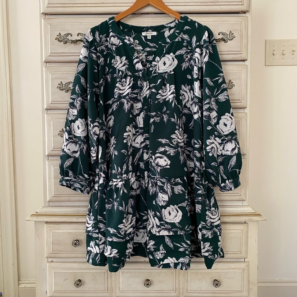 Vici Green Floral Pocketed Dress